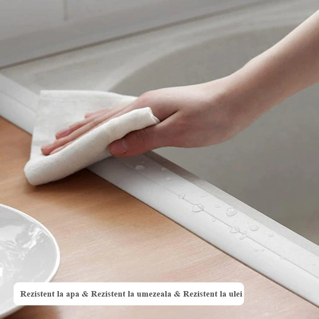 Banda Flexibila de Protectie pentru Cada, Chiuveta si Plita – Rezistenta si Usor de Aplicat, Alb, 3 m