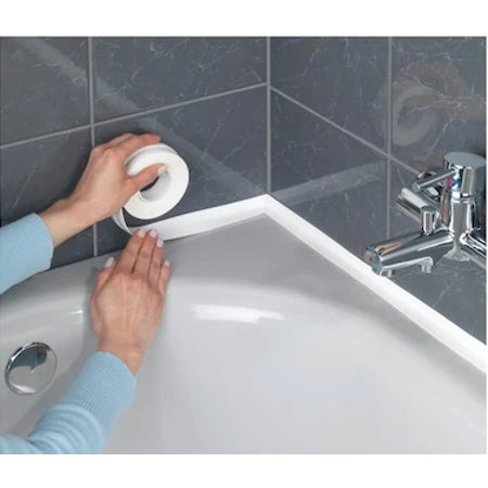 Banda Flexibila de Protectie pentru Cada, Chiuveta si Plita – Rezistenta si Usor de Aplicat, Alb, 3 m