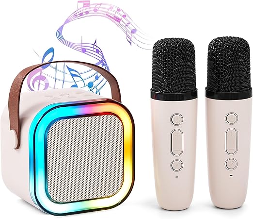 Boxa Karaoke pentru Copii si Adulti, 2 Microfoane fara Fir, Portabila