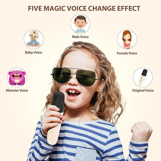Boxa Karaoke pentru Copii si Adulti, 2 Microfoane fara Fir, Portabila