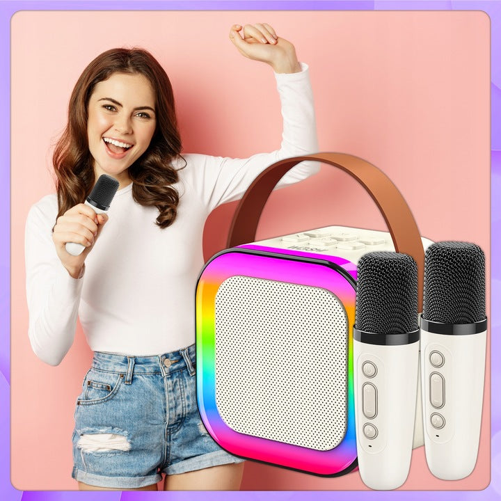 Boxa Karaoke pentru Copii si Adulti, 2 Microfoane fara Fir, Portabila