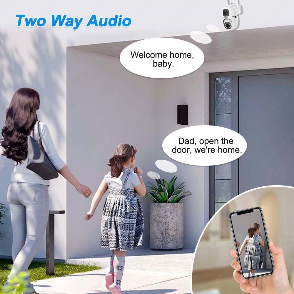 Camera Supraveghere Dual Lens 8MP (4MP+4MP), Exterior Wi-Fi, Rotativa PTZ, Detectare Forma Umana, Audio Bidirectional