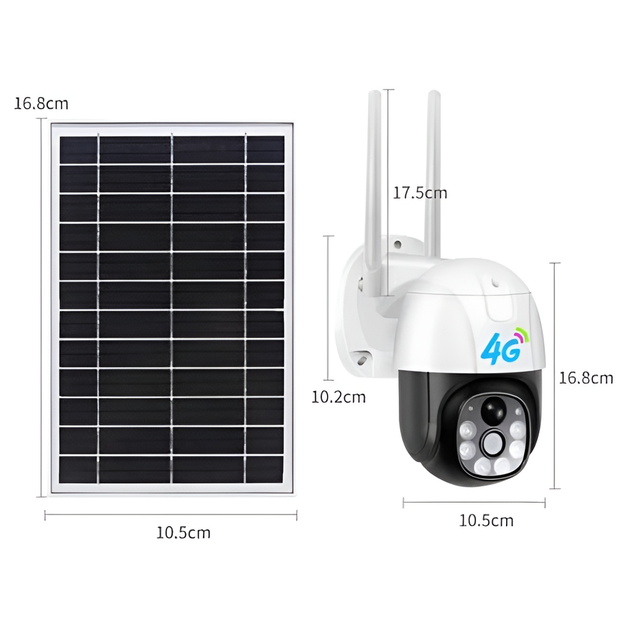 Camera Supraveghere 4G cu Panou Solar, Exterior, Slot Cartela SIM, Senzor Miscare