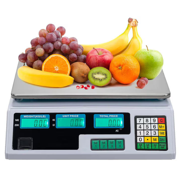 Cantar Electronic Comercial 40kg, Afisaj Dublu LCD, Acumulator Reincarcabil