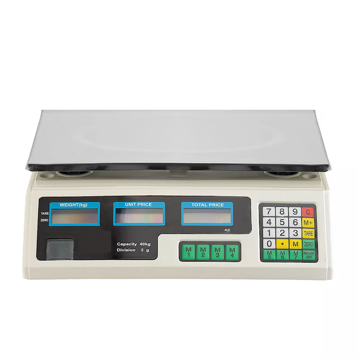 Cantar Electronic Comercial 40kg, Afisaj Dublu LCD, Acumulator Reincarcabil