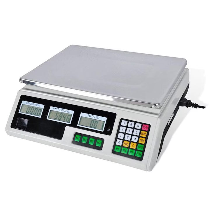 Cantar Electronic Comercial 40kg, Afisaj Dublu LCD, Acumulator Reincarcabil