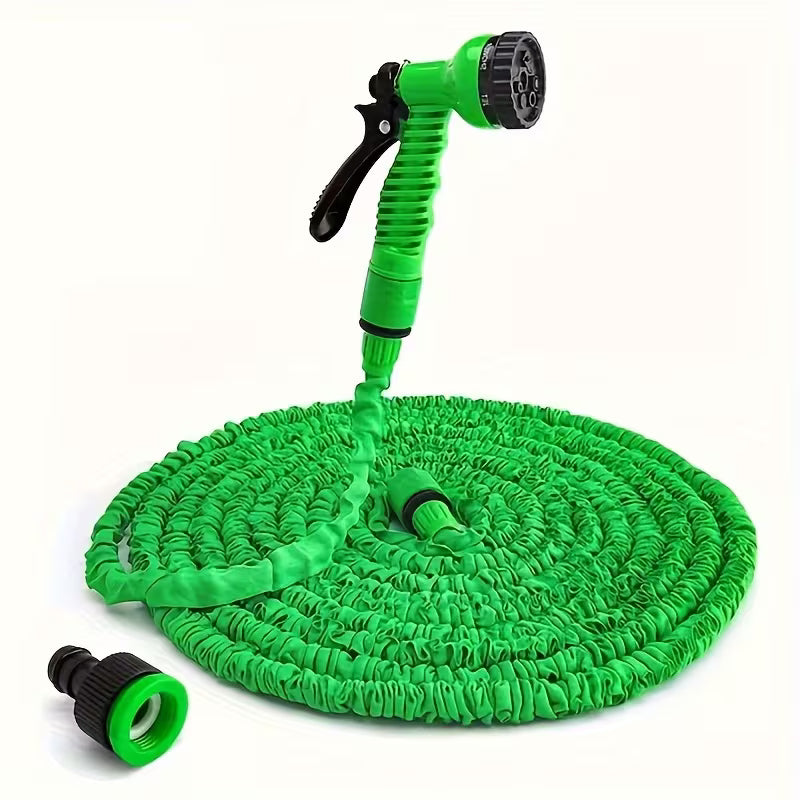 Furtun de Gradina Extensibil 30m, Pistol de Stropit cu 7 Functii Inclus, Conector Rapid, Rezistent si Flexibil