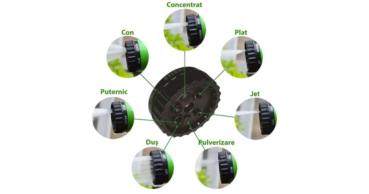 Furtun de Gradina Extensibil 30m, Pistol de Stropit cu 7 Functii Inclus, Conector Rapid, Rezistent si Flexibil