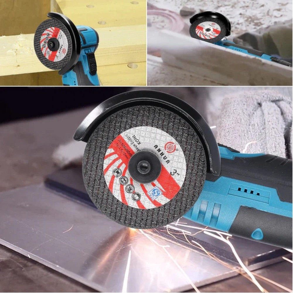 Mini polizor unghiular portabil 12V, Ideal pentru Taiere Metal, Gresie si Plastic, 2 acumulatori 12V, 4 discuri