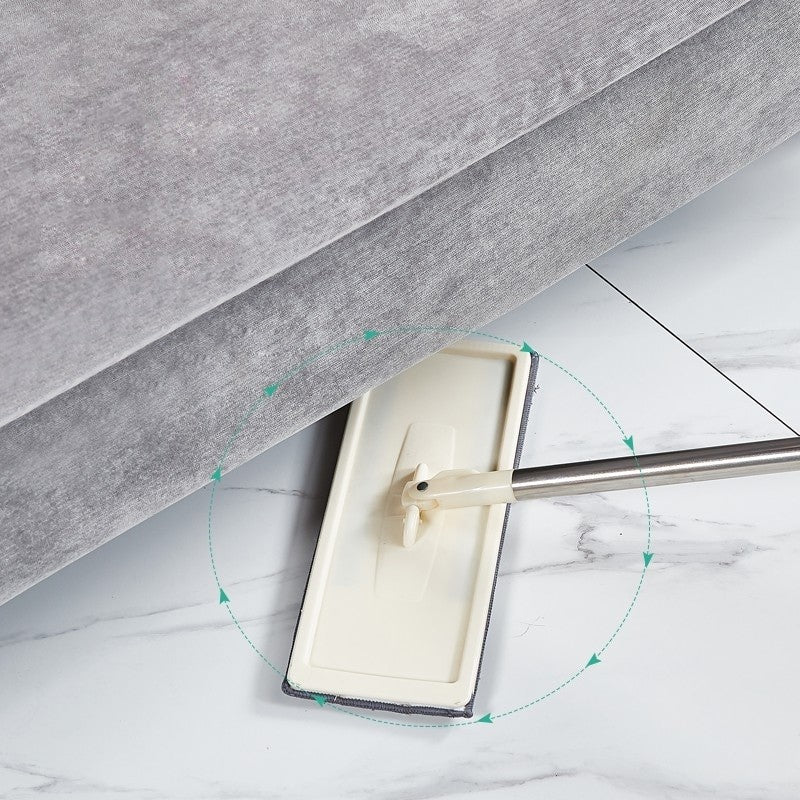 Set Mop Plat cu Galeata cu Doua Compartimente, Sistem de Stoarcere si Curatare, 2 Rezerve Microfibra Incluse
