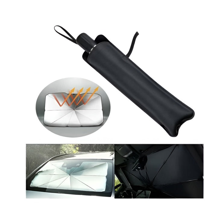 Parasolar Auto Tip Umbrela, 130 x 75 cm, Protectie UV si Termica, Pliabil