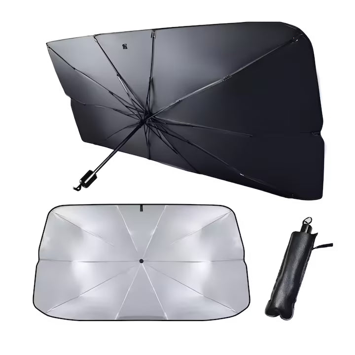 Parasolar Auto Tip Umbrela, 130 x 75 cm, Protectie UV si Termica, Pliabil