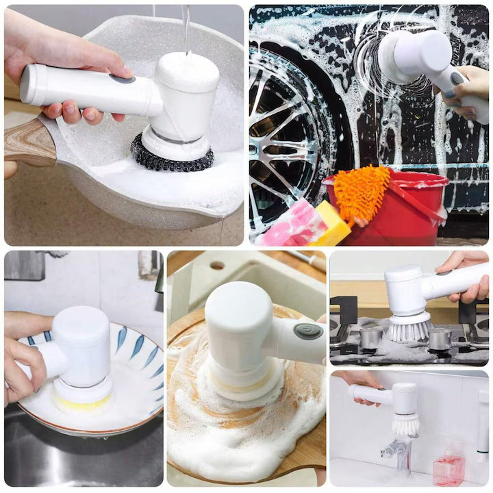 Perie Electrica de Curatare 5 in 1, Multifunctionala, pentru Baie si Bucatarie, Reincarcabila