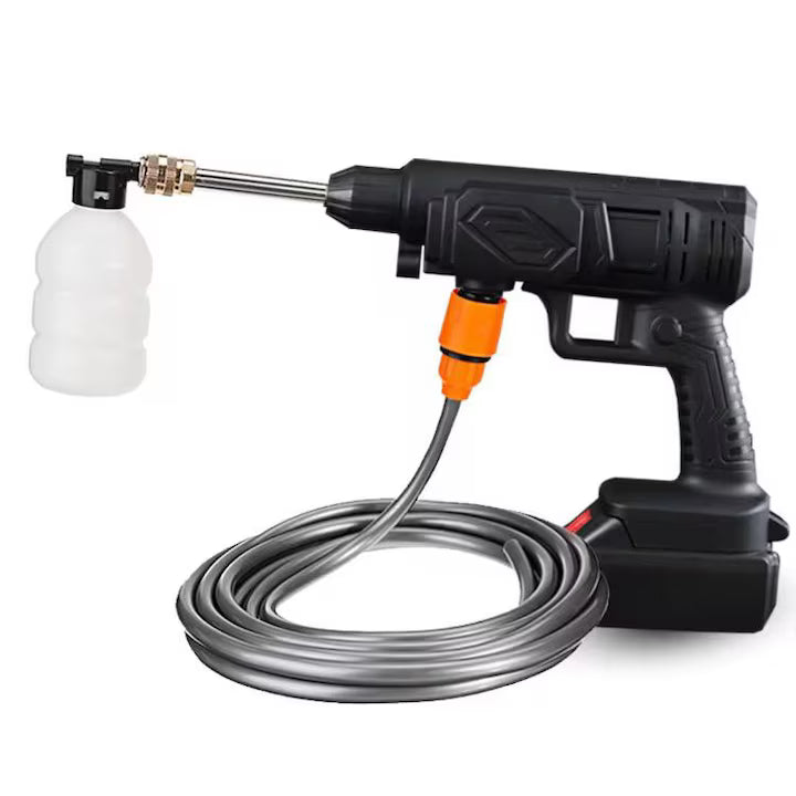 Aparat de Spalat cu Presiune Portabil, Tip Pistol, cu 2 Acumulatori 48V, Fara Fir, Kit Complet Accesorii si Valiza Transport