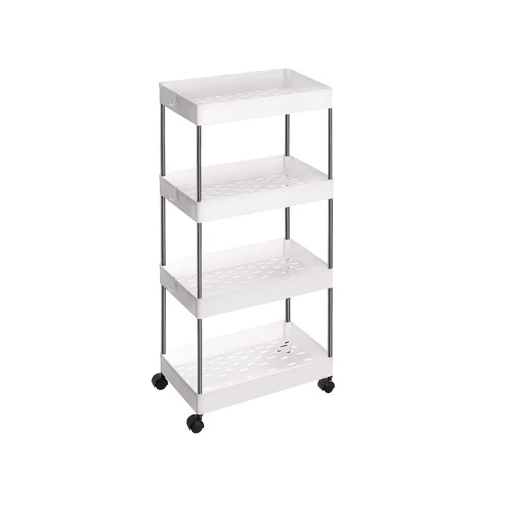 Raft Organizator Mobil cu 4 Niveluri, Carucior Depozitare pentru Bucatarie sau Baie