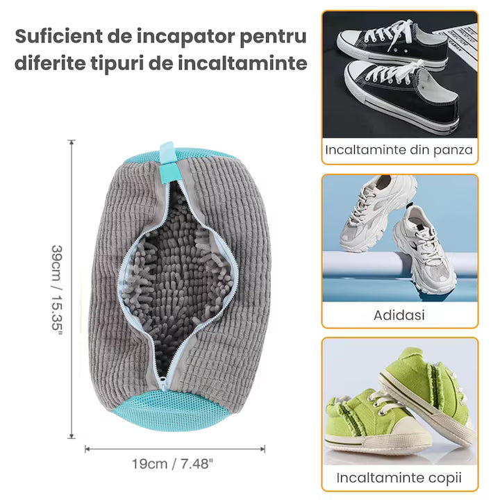 Sac de Spalare Incaltaminte, pentru Masina de Spalat, cu Fibre Microfibra si Fermoar