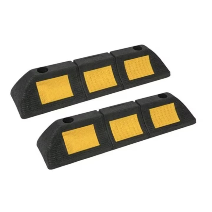 Set 2 Opritore Parcare Auto din Cauciuc, Delimitator Loc Parcare Reflectorizant
